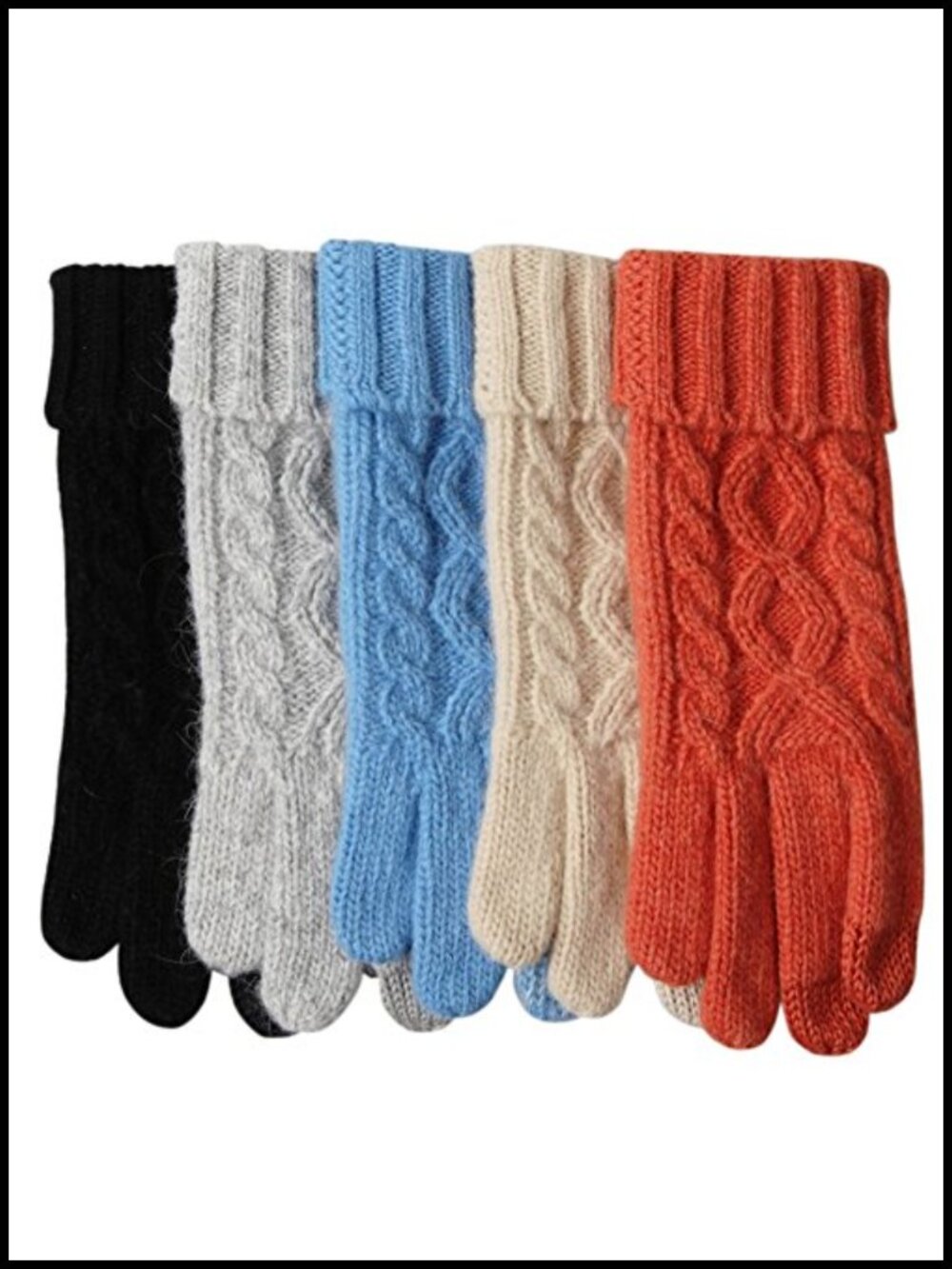 Wool Knit Touchscreen Winter Gloves Fleece Lined Warm Cozy Mittens
